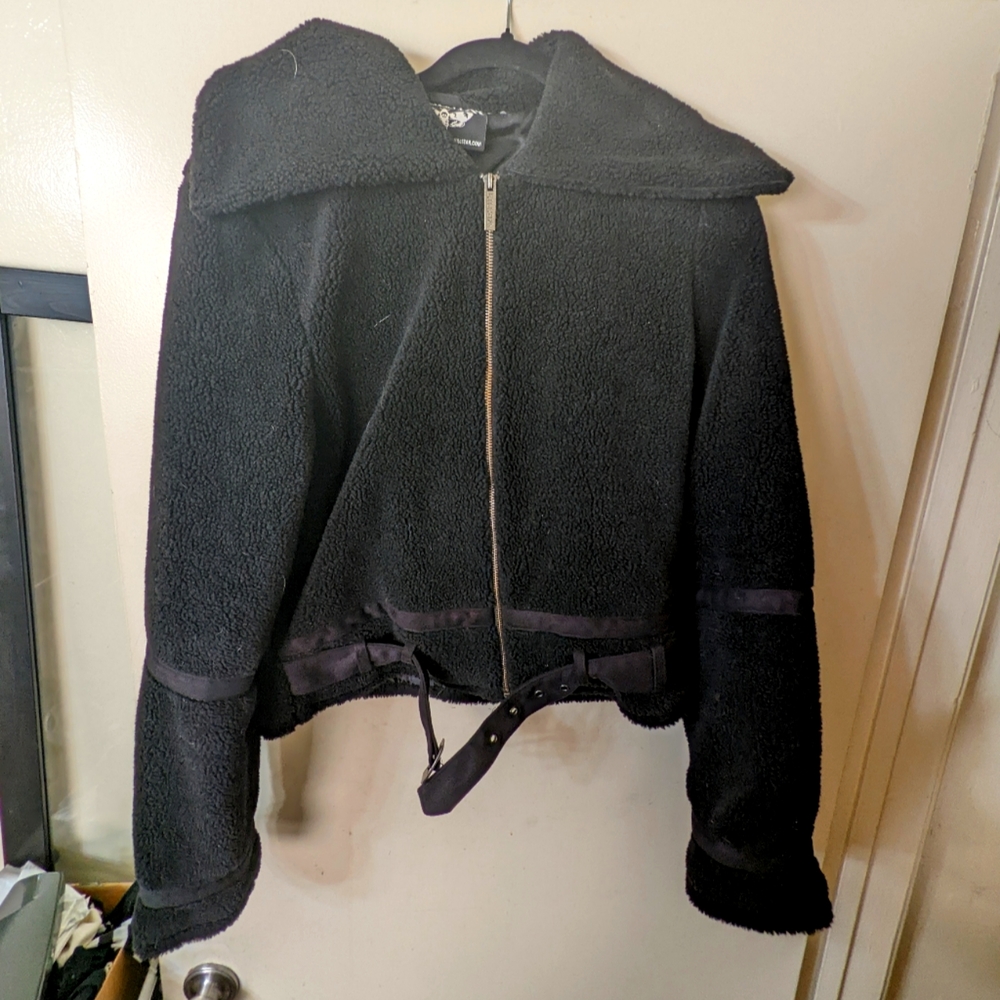 Killstar faux shearling aviator moto jacket XXL goth from early killstar xxl